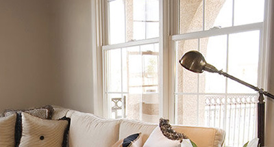 Home interior with Classic Seri windows feature vinyl double hung windows