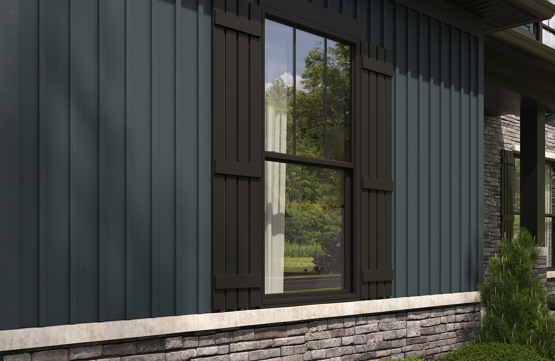 MASTIC Ovation Double 5 Board Batten Natural Slate Ply Gem Stone TrueStack Calgay Skirting Ply Gem Shutters Accessories BB Ply Gem Windows Black