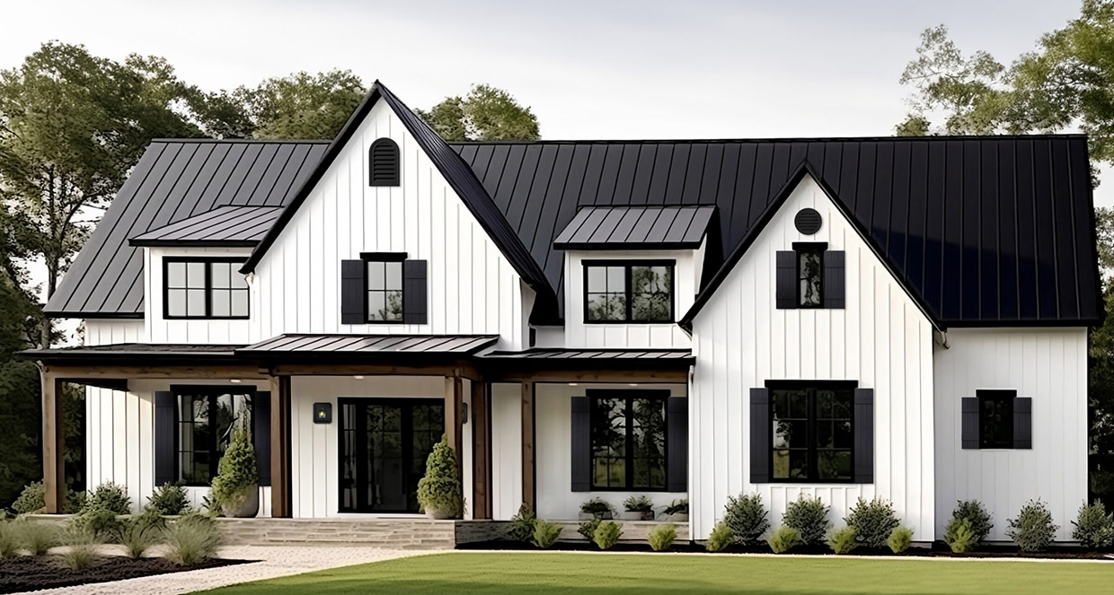 black accessories elevate white board & batten siding BLACK ACCESSORIES NOW AVAILABLE