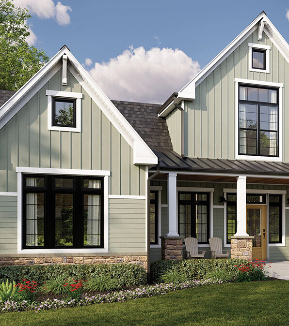 Mastic EverPlank Board & Batten and Lap siding in Scottish Thistle